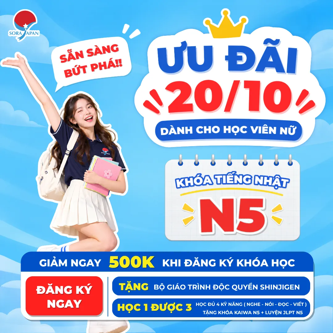 ưu đãi khóa tiếng Nhật tháng 10