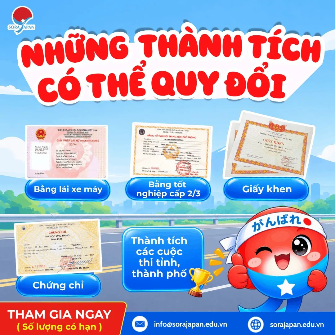 đổi thành tích nhận voucher khóa học N5 cấp tốc