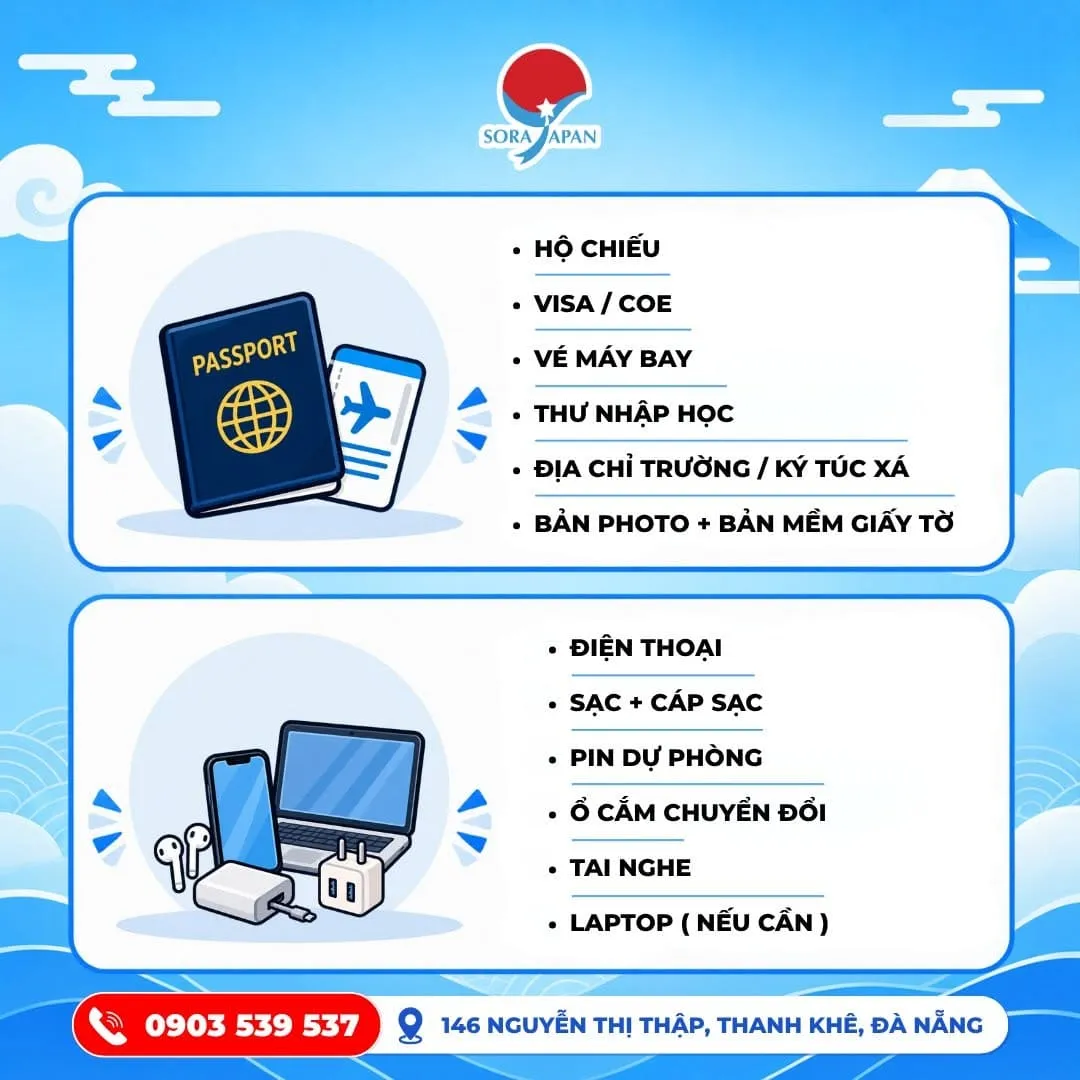 CHECKLIST HÀNH LÝ DU HỌC NHẬT BẢN: CẦN CHUẨN BỊ GÌ?