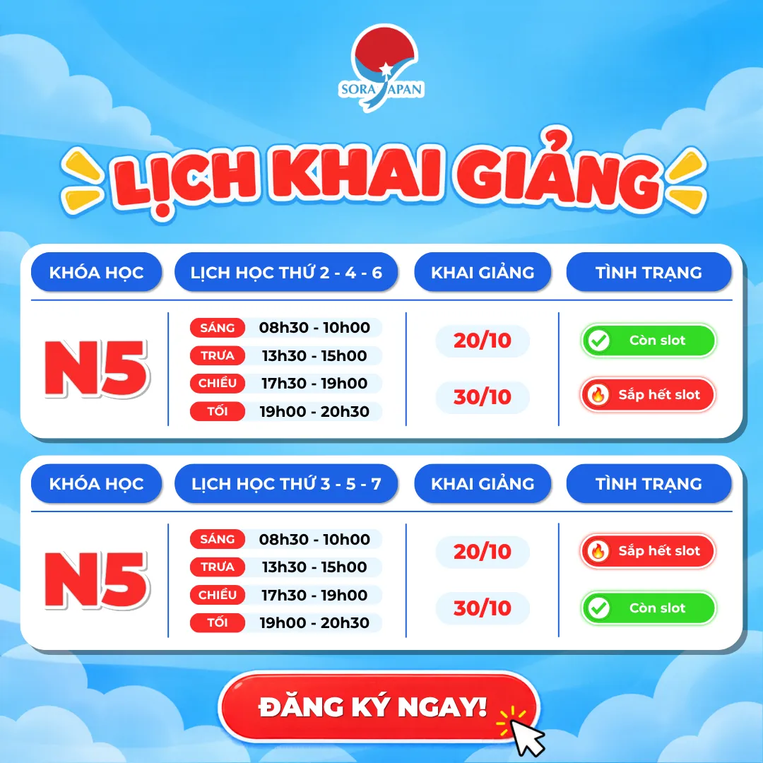ưu đãi khóa tiếng Nhật tháng 10