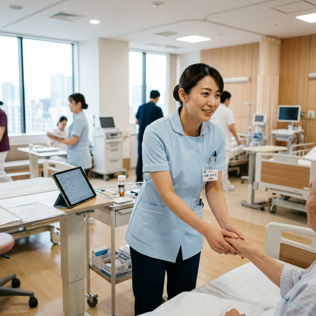 Nhân viên điều dưỡng làm việc y tế